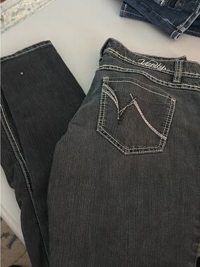 Vanity ultra low 2010 Dark Gray Skinny Jeans with Contrast Stitching